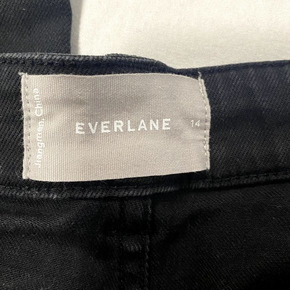 Everlane Cropped Slim Leg Regular High Rise Black Jeans Size 14 - Picture 4 of 8